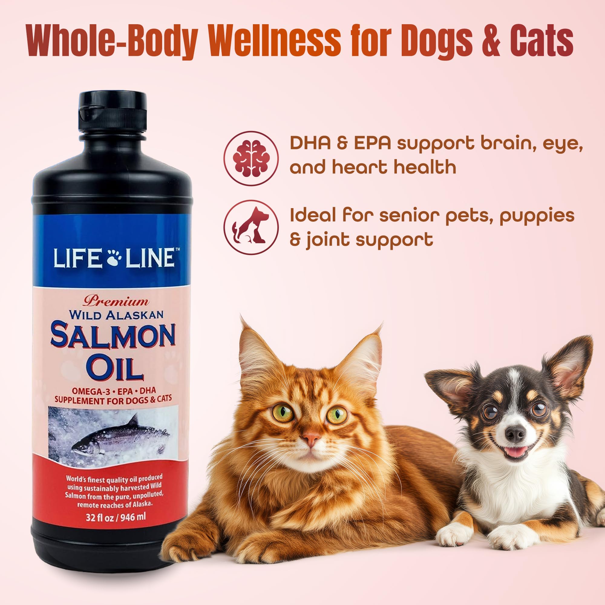 Life Line Salmon Oil for Pets on a dog's coat showing shine and health