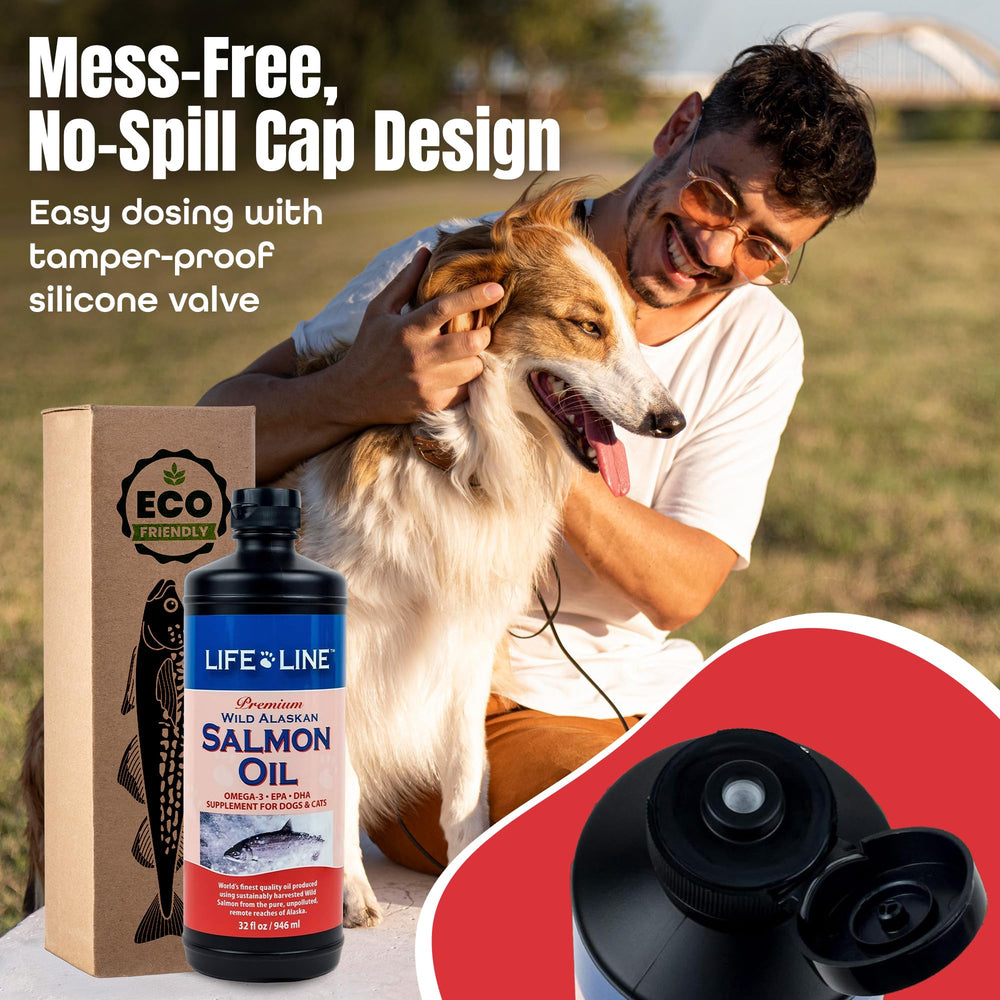 Life Line Salmon Oil for Pets measuring spoon for easy, mess-free meal addition