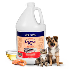 Life Line Wild Alaskan Salmon Oil dog bottle pour with drip-free valve for dosing