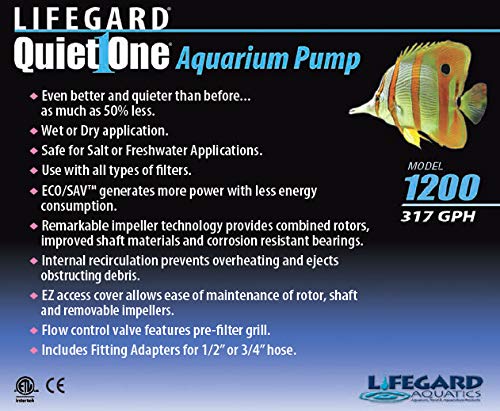 Lifegard Quiet One delivers up to 317 GPH with reliable, steady performance.