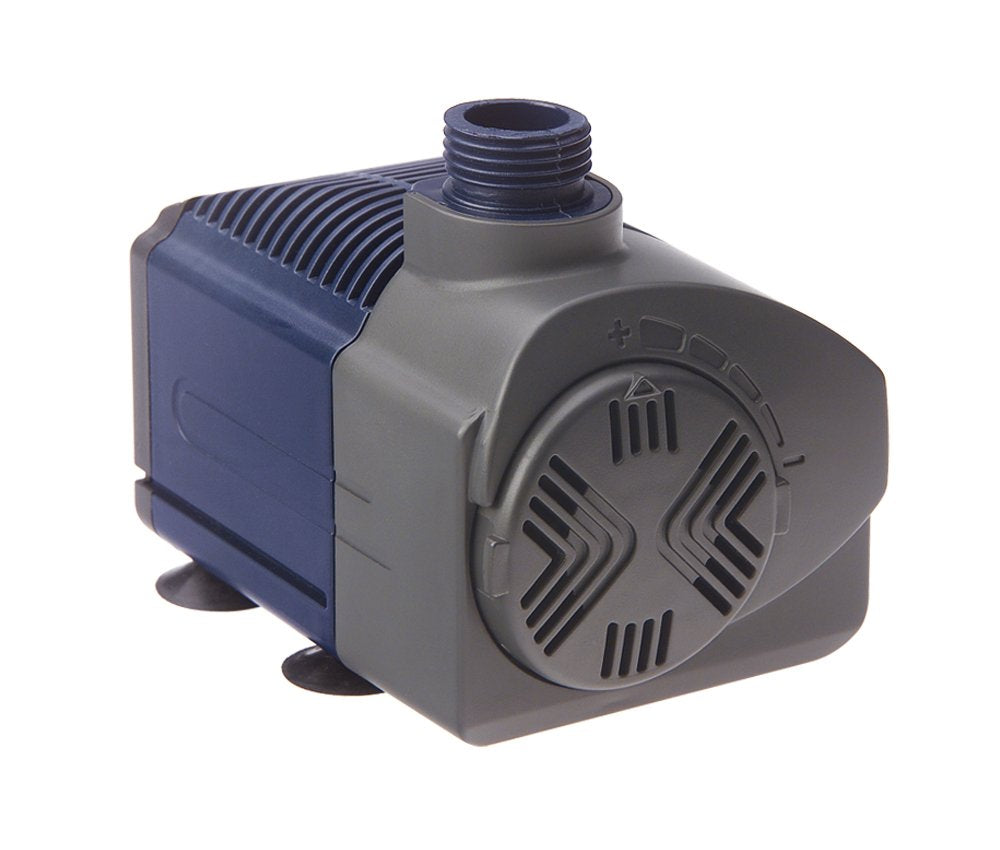 Lifegard Aquatics Quiet One pump front view shows compact submersible design for quiet tanks.