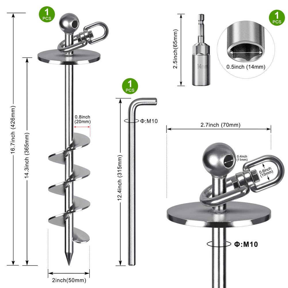 Lifeswell chrome-finish steel stake ensures outdoor durability.