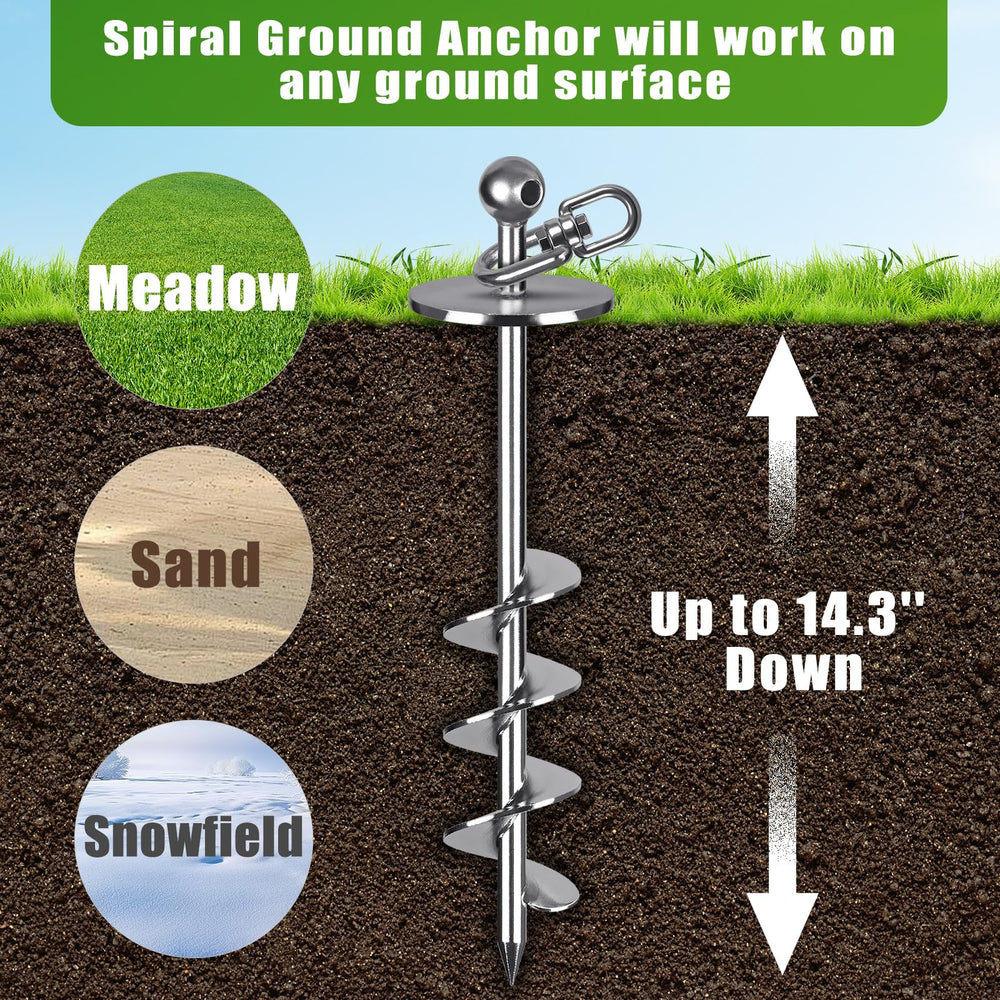 Lifeswell dog stake versatile for yard, camping, and beach use.