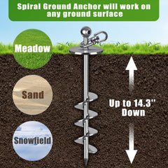 Lifeswell dog stake versatile for yard, camping, and beach use.