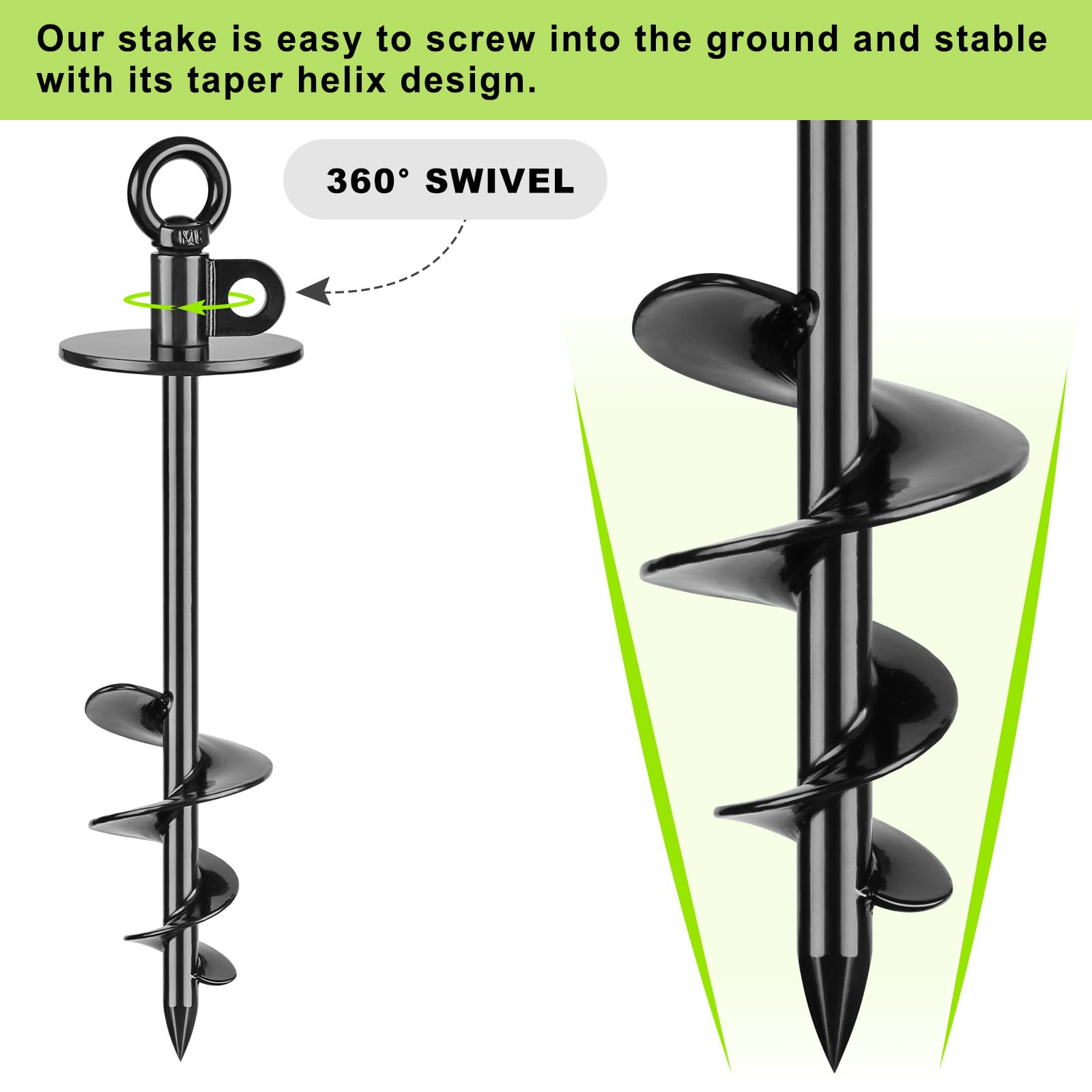 Lifeswell spiral blades ensure secure screw-in ground holding