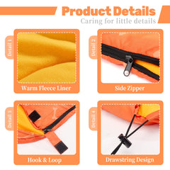 Lifeunion dog sleeping bag with drawstring head area provides cozy head protection.