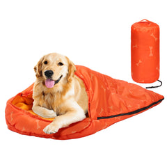 Lifeunion dog sleeping bag with waterproof fabric keeps pets dry during outdoor adventures.