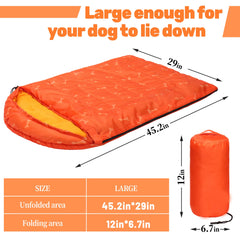 Lifeunion dog sleeping bag shows zipper design for easy entry and secure closure.