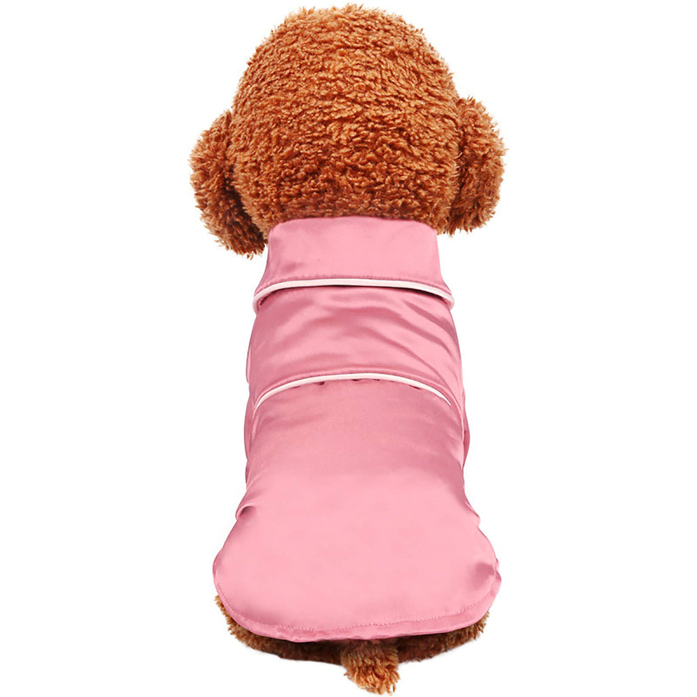 Lifeunion pajamas pink lapel front view promotes stylish all-season wear for small dogs and cats.