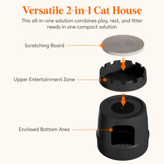 Lifewit Castle Cat House castle wall design concealing the litter area