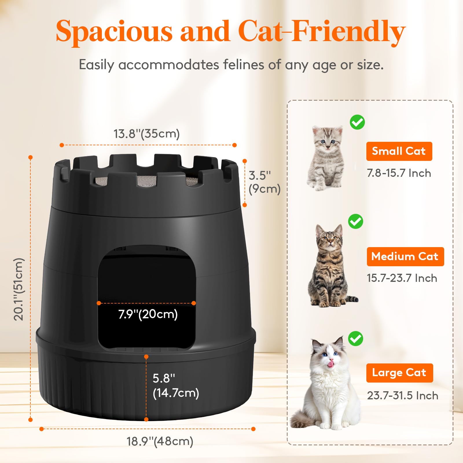 Lifewit Castle Cat House low entrance platform for easy kitten access