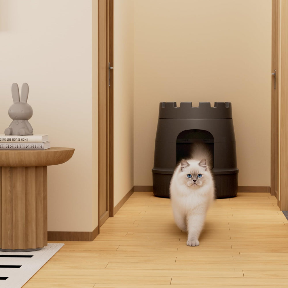 Lifewit Castle Cat House scoop with hook stored on top wall