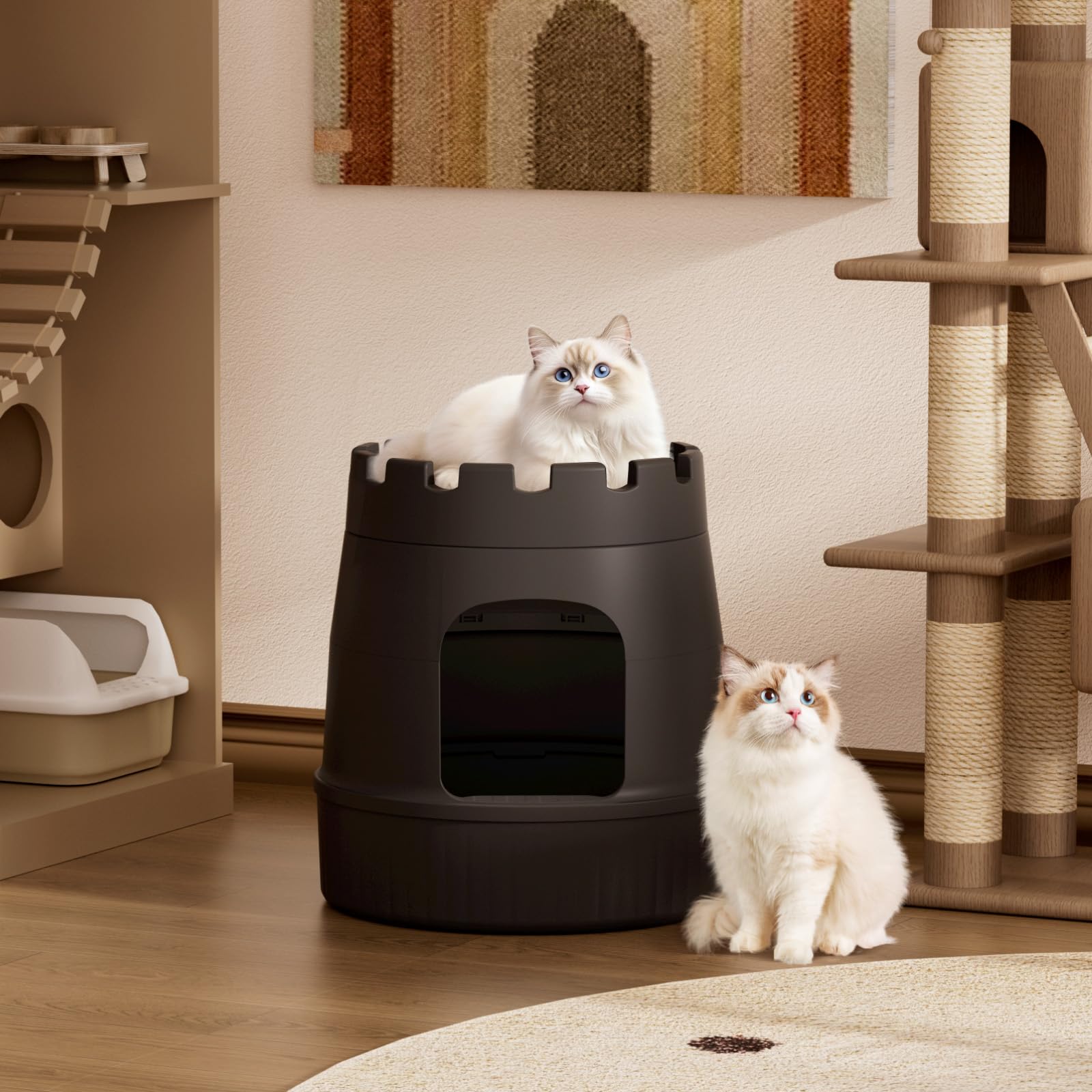 Lifewit Castle Cat House teaser toy to engage play sessions