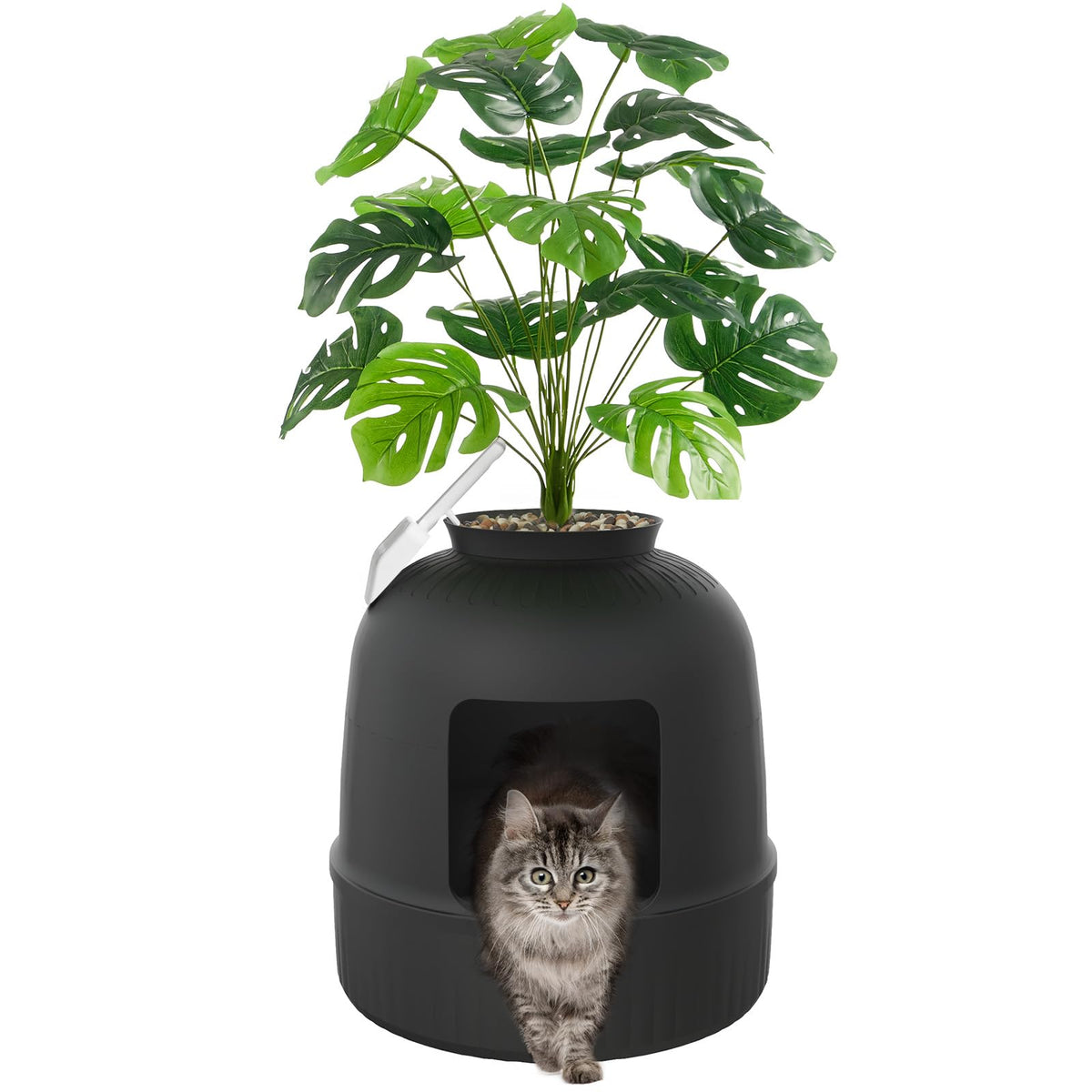 Lifewit hidden litter box flowerpot front view showing discreet design for living spaces