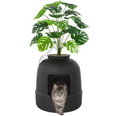 Lifewit hidden litter box flowerpot front view showing discreet design for living spaces