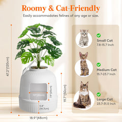 Lifewit hidden litter box entry with low threshold for easy kitten access.