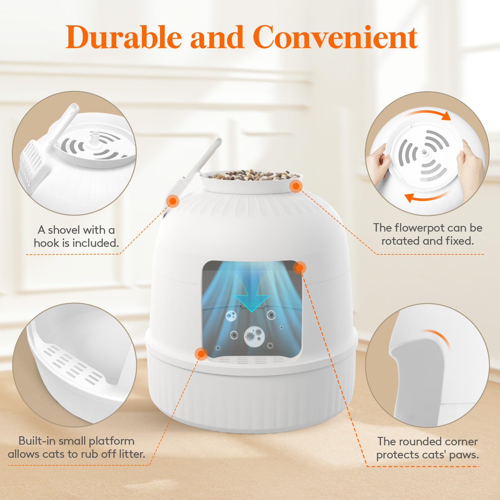 Lifewit scoop with hook for quick cleanup and storage.