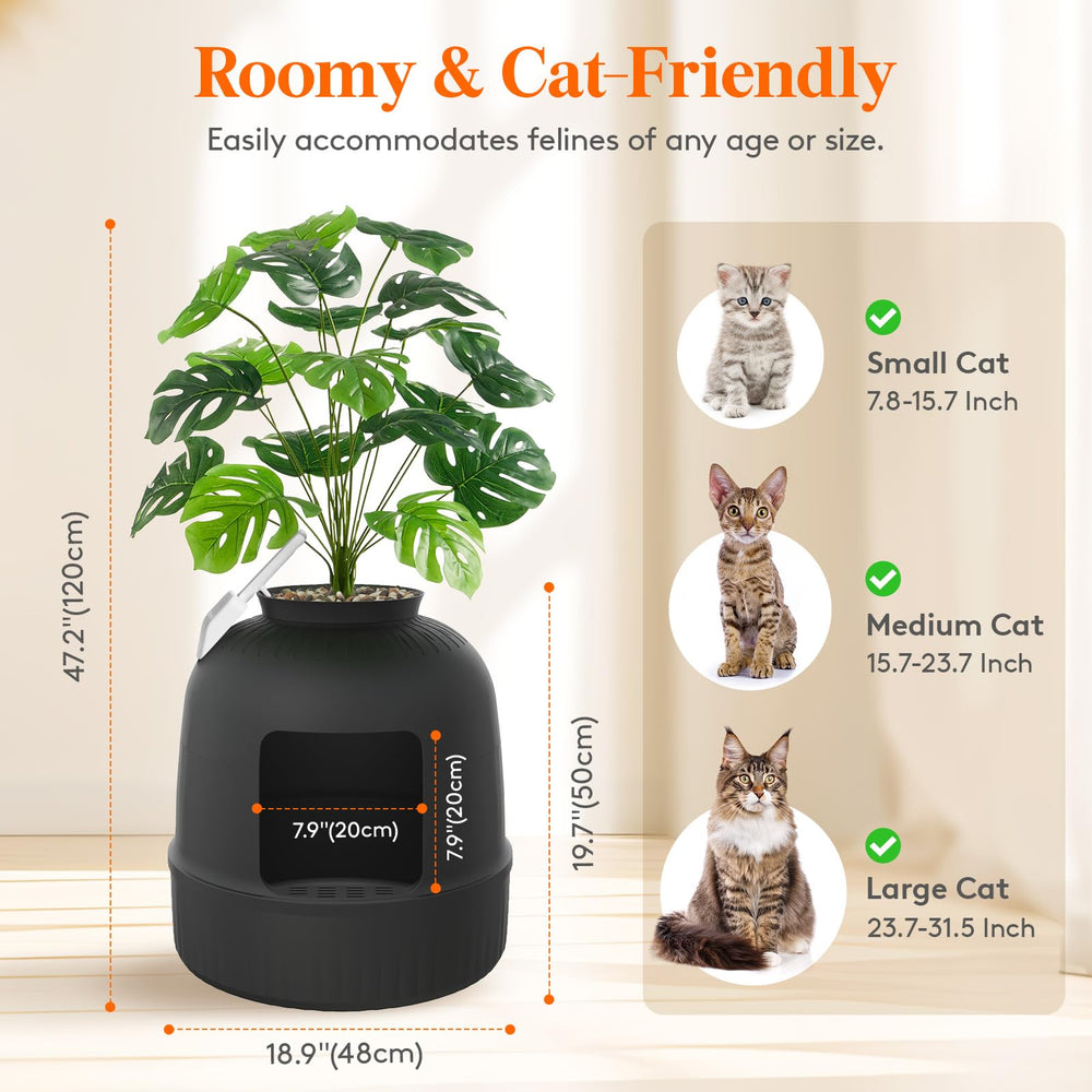 Lifewit litter box scoop with hook for easy cleaning storage within reach