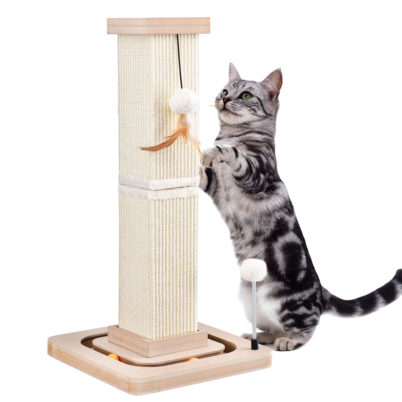 LIFLIX 27 cat scratching post base showing stable, wobble-free foundation for indoor play