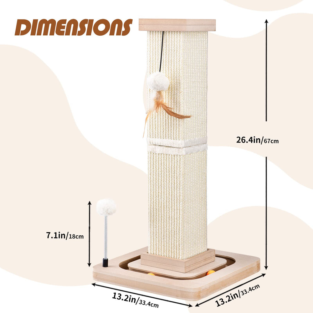 LIFLIX 27 cat scratching post height 67cm for full body stretch and exercise