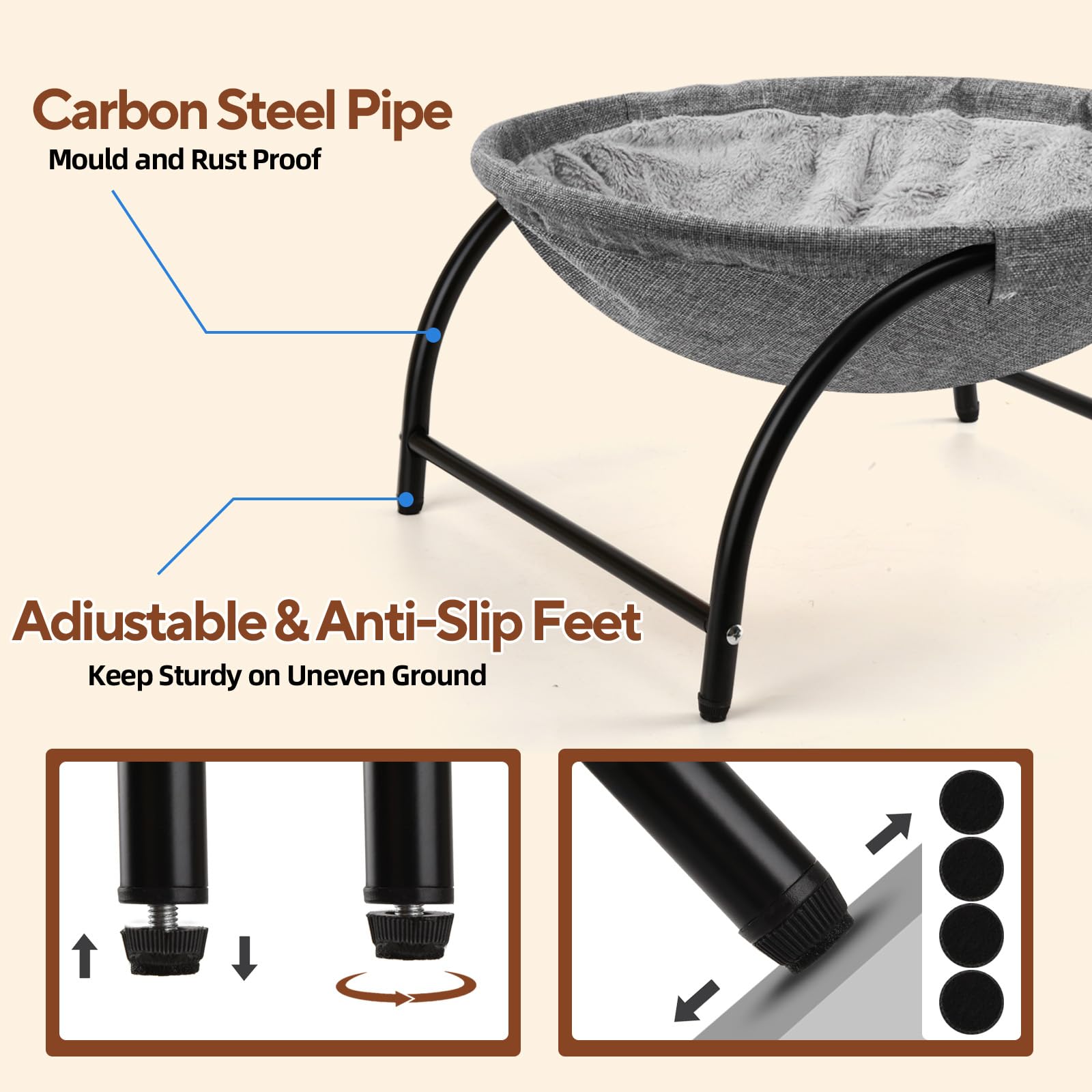 LIFLIX easy assembly feature highlights a quick setup for the cat hammock
