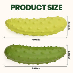 LIFLIX cucumber toy green squeaky for teething relief and mental stimulation.