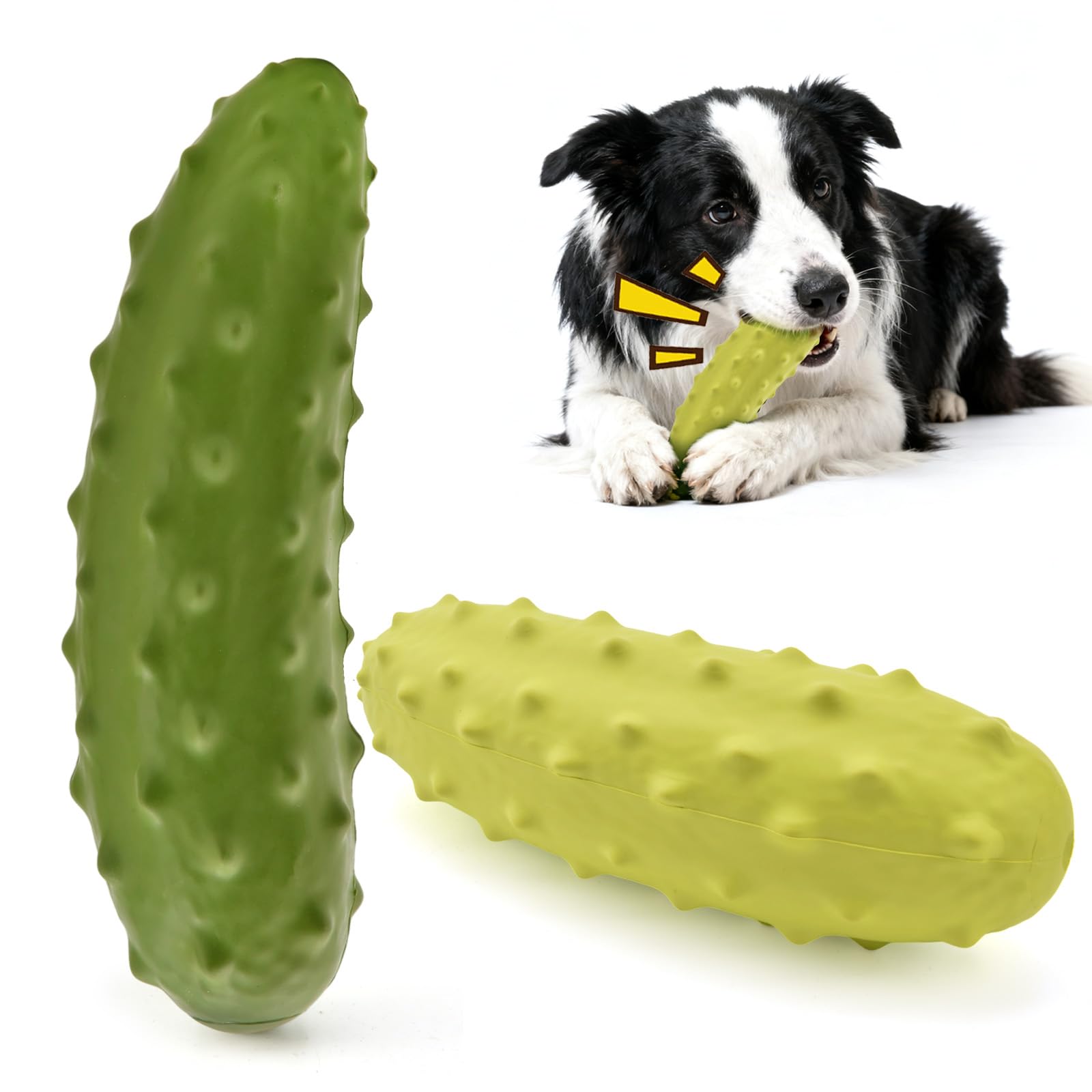 LIFLIX cucumber toy yellow squeaky for engaging chew sessions and stress relief.