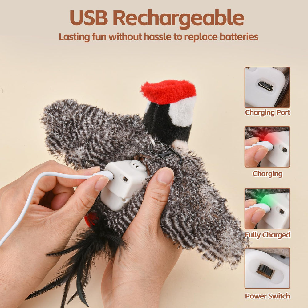 LIFLIX Flappy Bird cat toy includes replacement catnip pack for extended fun