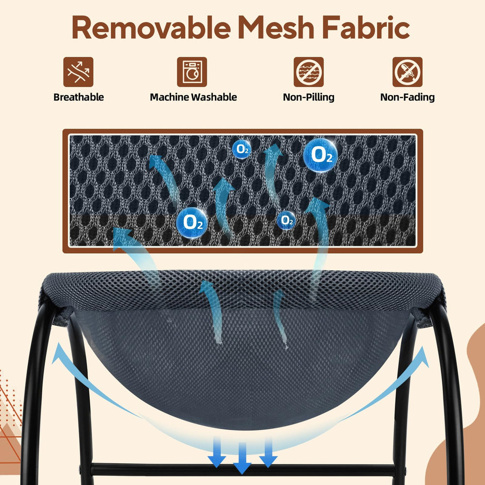 LIFLIX Raised Cat Hammock Bed carbon steel frame provides durable support.