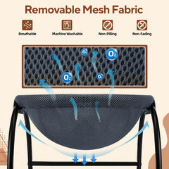 LIFLIX Raised Cat Hammock Bed carbon steel frame provides durable support.