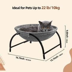 LIFLIX elevated cat bed showing a stable four-leg frame for wobble-free lounging
