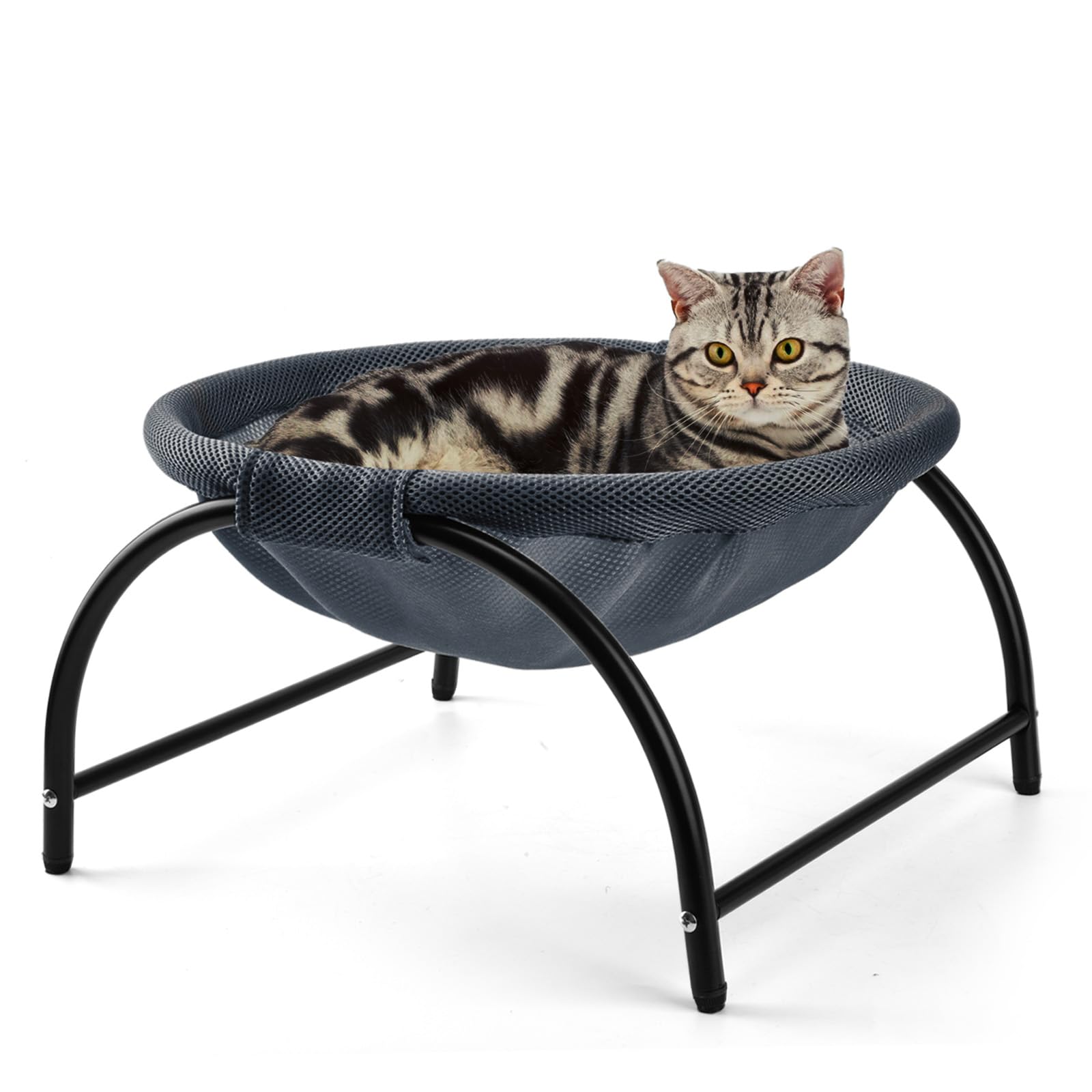 LIFLIX Raised Cat Hammock Bed sunken design offers secure, curled-up comfort for naps.