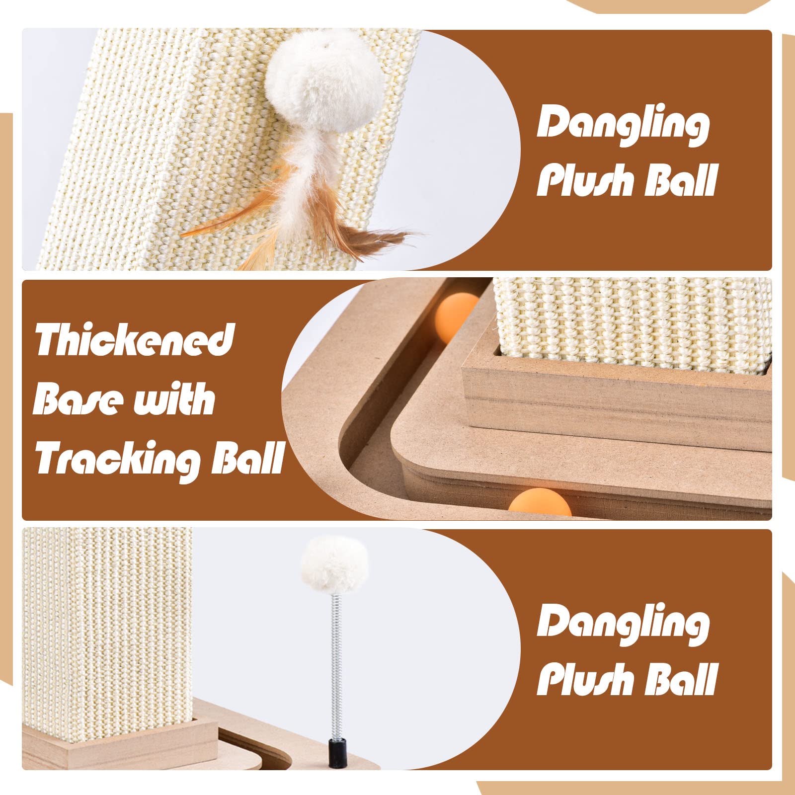 LIFLIX sisal wrap cat scratcher with natural fibrous surface for scratching
