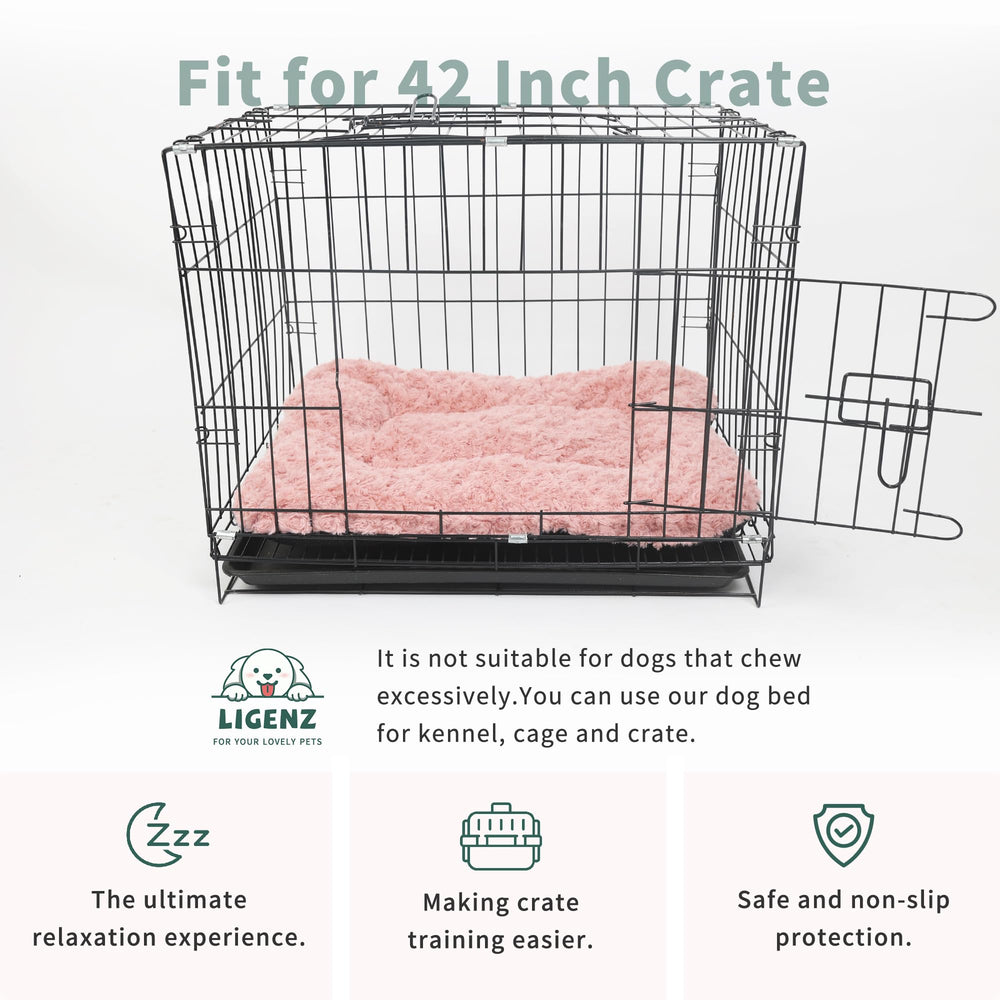 LIGENZ 42-inch pink dog bed supports dogs up to 90 lbs