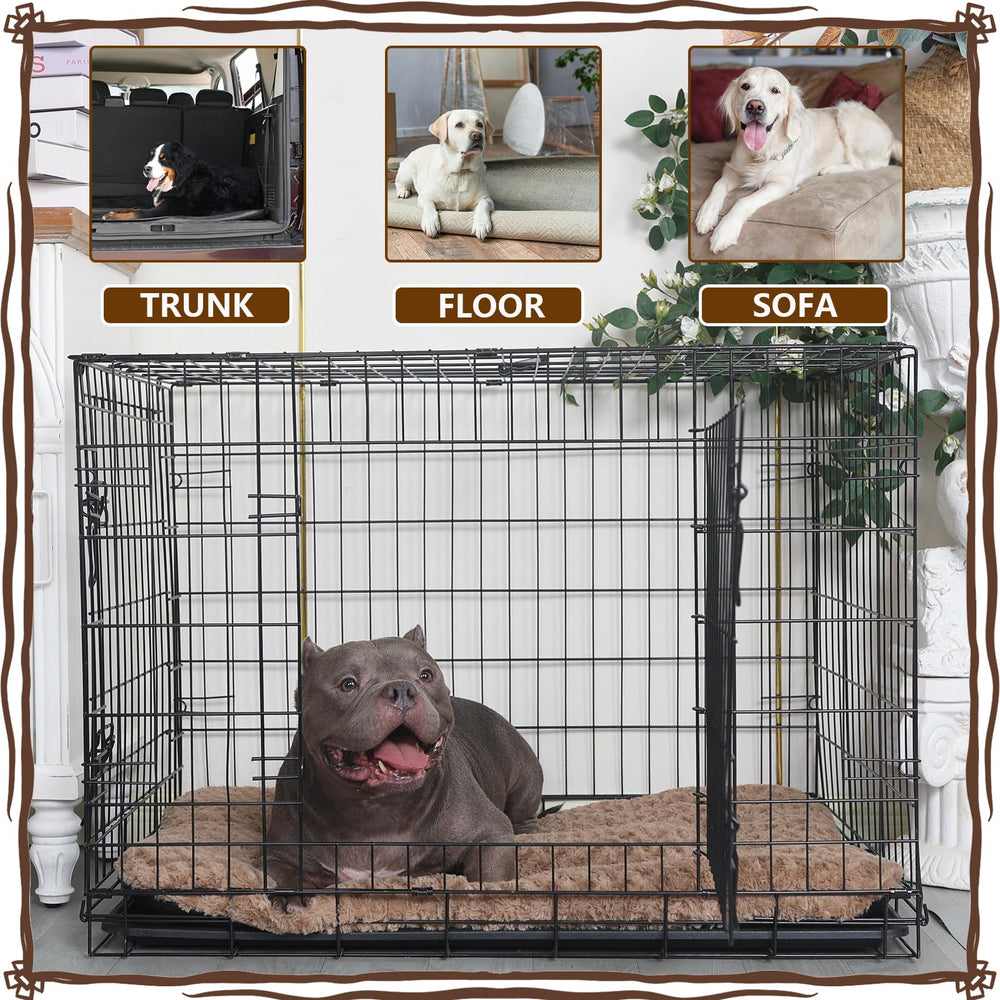 LIGENZ dog crate pad anti-slip bottom keeps crate bed in place.