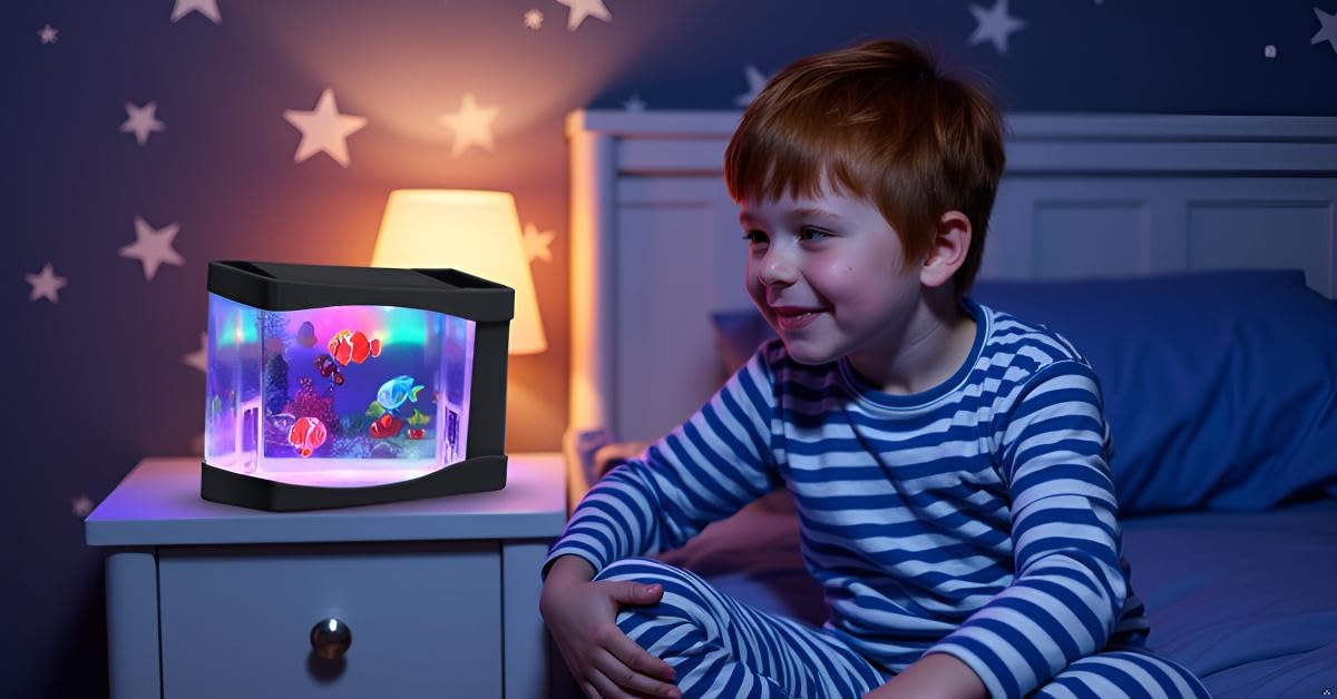 Lightahead artificial mini aquarium doubles as a kid-friendly night light.