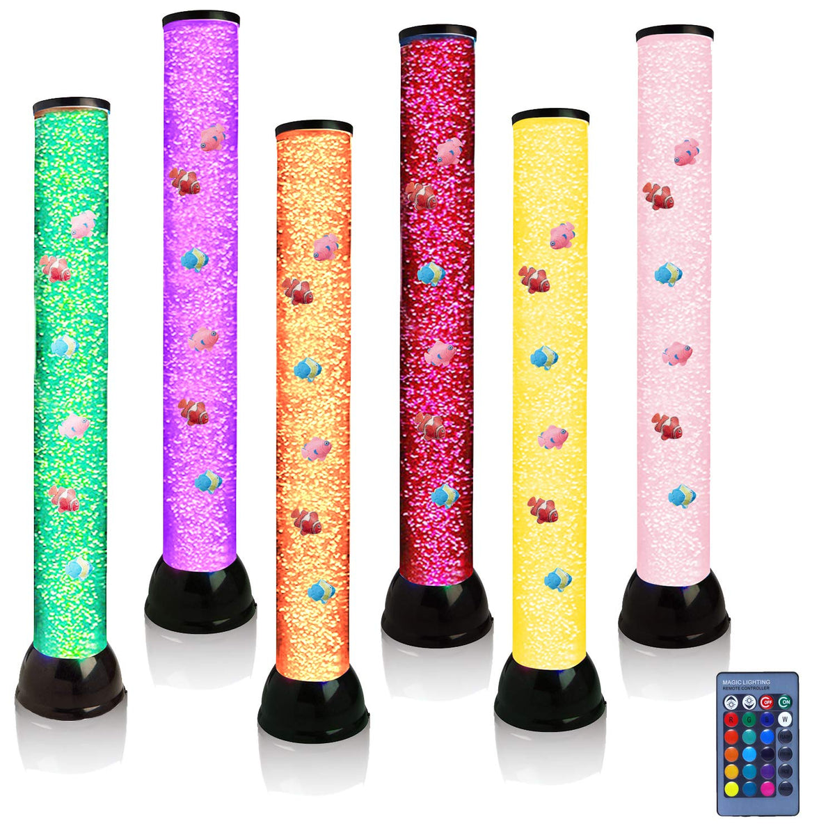 Lightahead Bubble Fish Tube 32in with lifelike fish movement for calming ambiance.