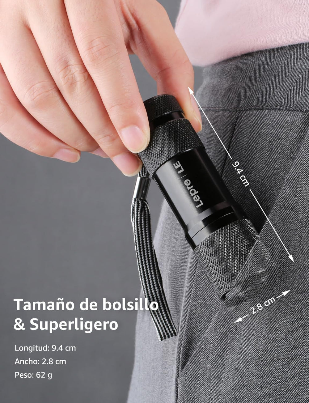 Lighting EVER LE Small UV 395nm, diseño IPX4 resistente para exteriores y humedad moderada.
