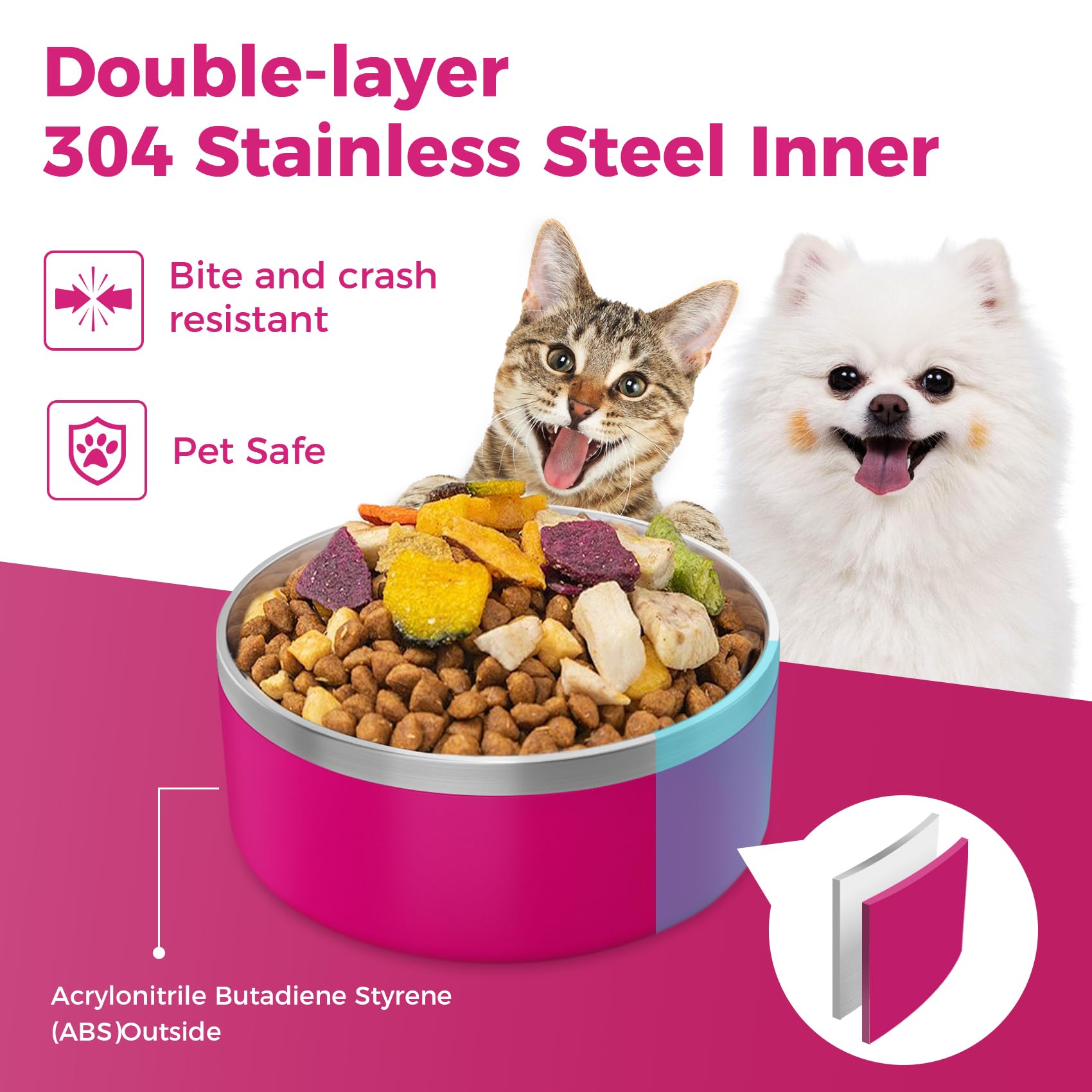 LIHONG 64oz bowl measures 8x8x3.5 inches for large dogs.