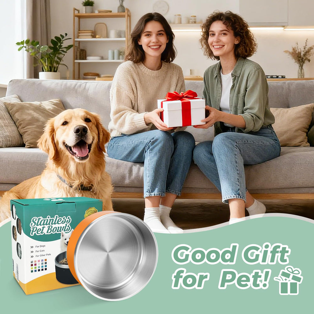 LIHONG dishwasher-safe stainless-steel dog bowl for quick cleanup after meals.