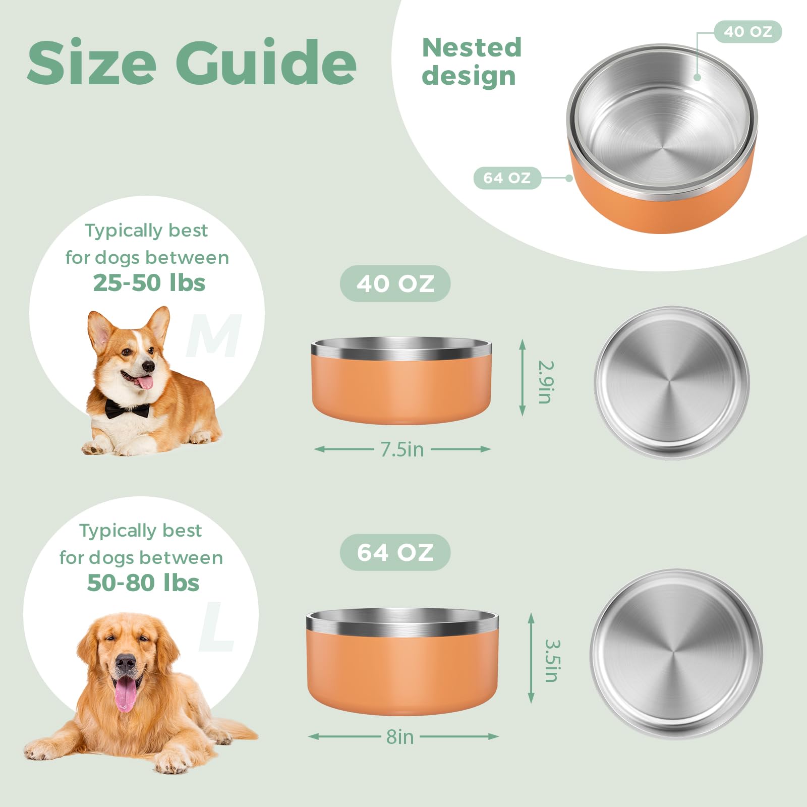 LIHONG 64oz large-breed bowl ideal for big dogs