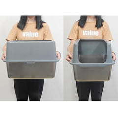 lihoooom litter box high-sides front emphasizes privacy and reduced litter scatter.