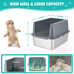 lihoooom litter box inside view shows spacious tray for large or multiple cats.