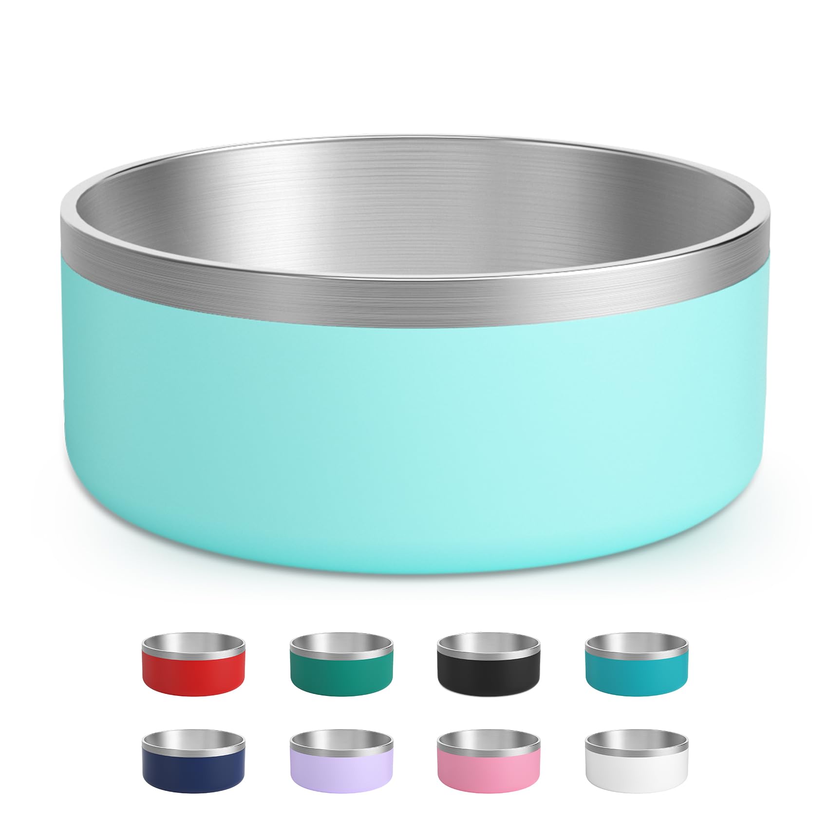 LIHOOOOM stainless steel dog bowl with non-slip base for mess-free meals.