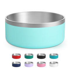LIHOOOOM stainless steel dog bowl with non-slip base for mess-free meals.