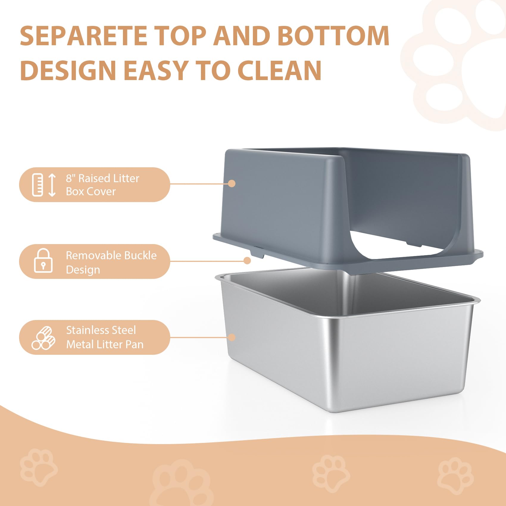 LIHOOOOM XL cat litter box offering extra interior space
