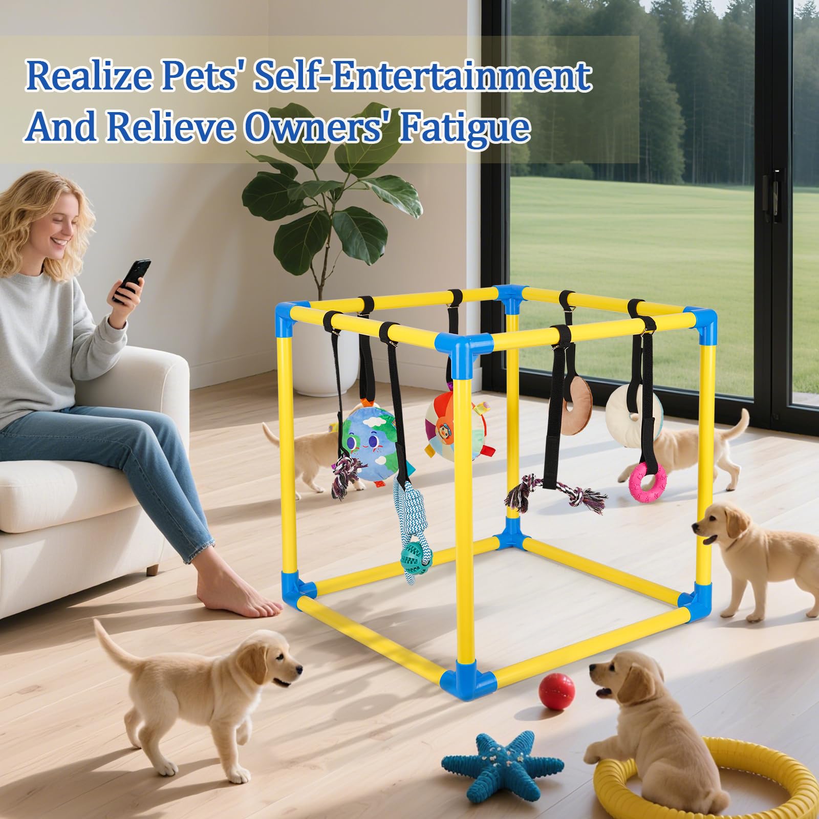 Liitrton dog enrichment play features promote practice of motor skills and focus