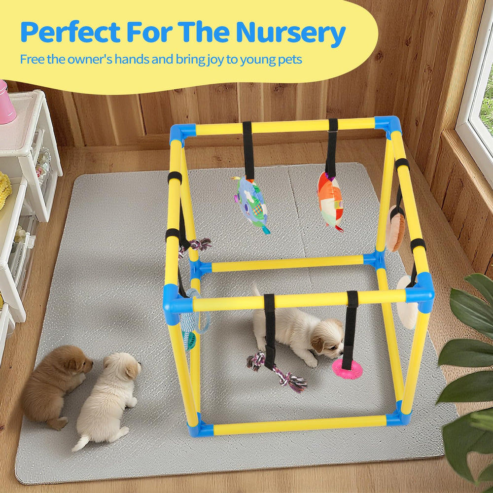 Liitrton elastic rope toy adjustment demonstrates customizable height for different pets