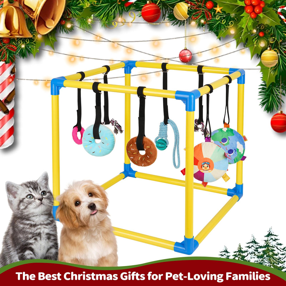 Liitrton puppy play gym assembly shows tool-free setup for quick toy-ready playtime