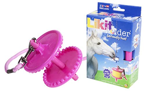 Likit Holder in Pink hanging toy promotes interactive feeding and reward-based play.